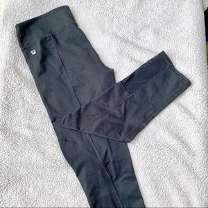 Black stitched mesh Capri leggings